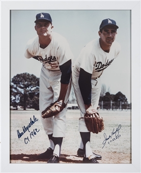Sandy Koufax & Don Drysdale Signed & Inscribed Photo In 18x22 Framed Display (Beckett)